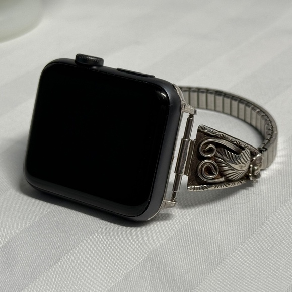Sterling Silver Native Design Apple Watch Band – Timeless Luxury Upgrade - Picture 2 of 9